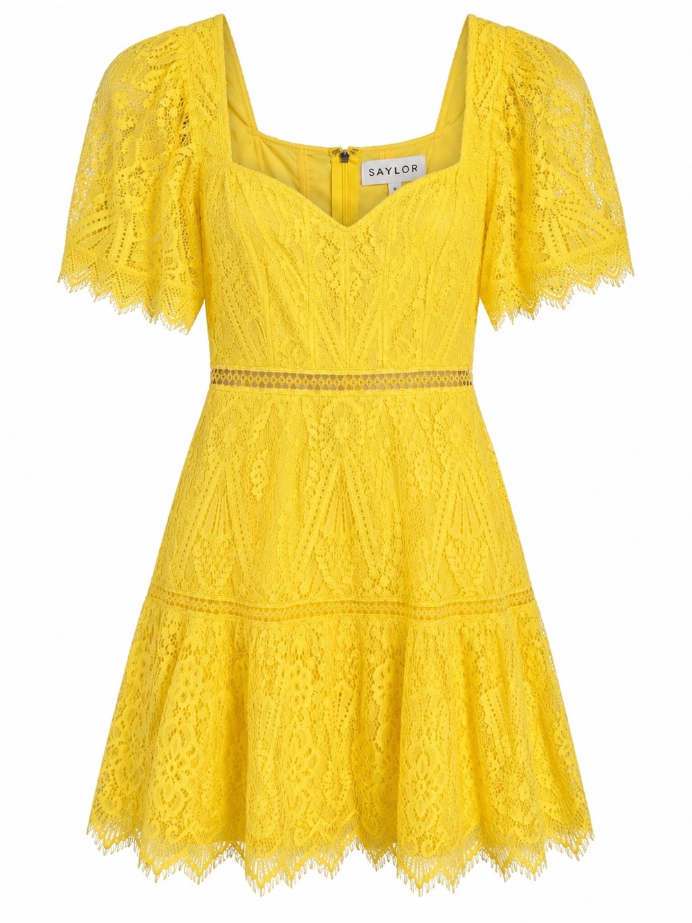 Saylor Zuzanna Lace Mini Dress – Lemon Yellow – Size S
